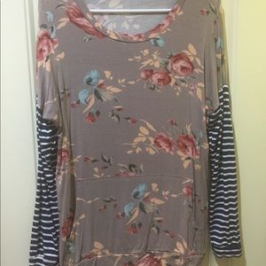 Floral and striped top